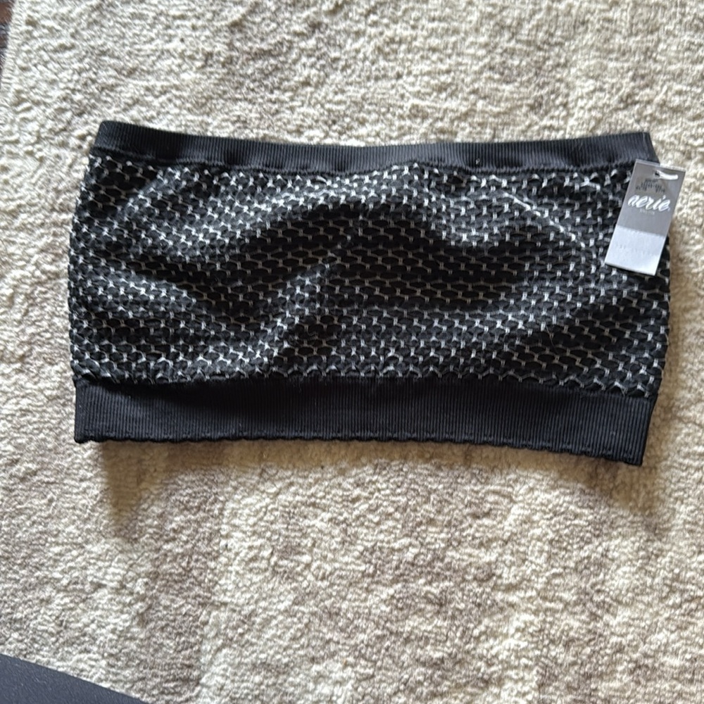 NWT Black and Gray Mesh Tube Top Aerie